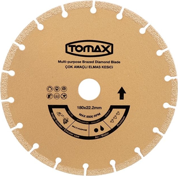 Çok Amaçlı Elmas Kesici Disk 180X22, Dayanıklı ve Yüksek Performanslı Kullanım