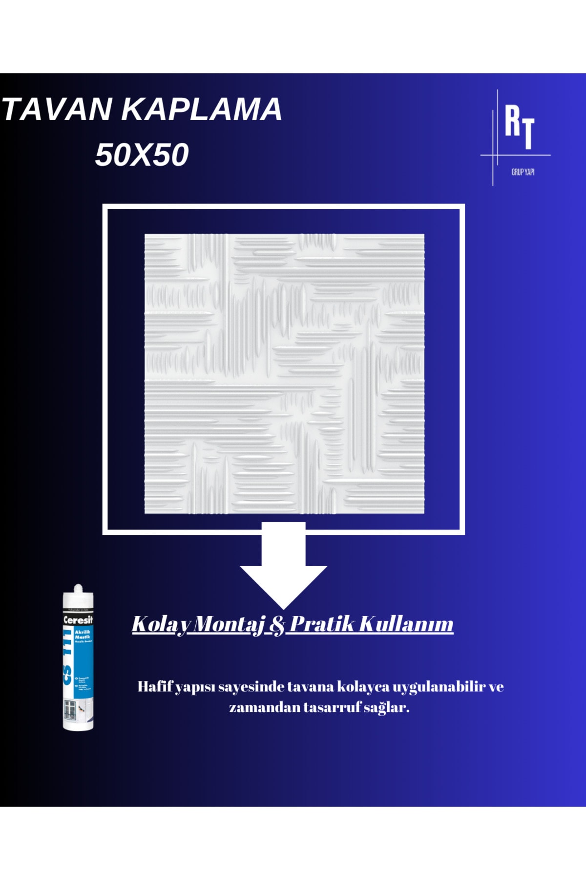 TAVAN KAPLAMA ÇİZGİ MODEL PK:30 ADET (TOPLAM 7,5 M2)