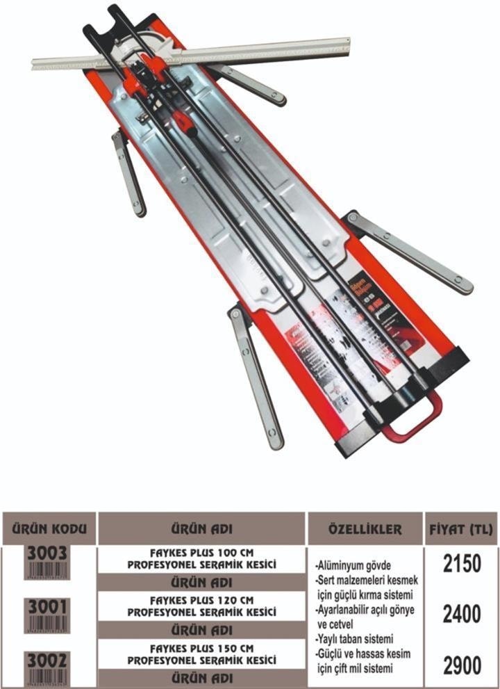 Faykes Plus Seramik Kesme Makinesi 120 cm