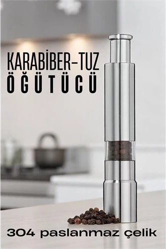 Karabiber Tuz Öğütücü Profesyonel 304 Paslanmaz Çelik Manuel Baharat Değirmeni