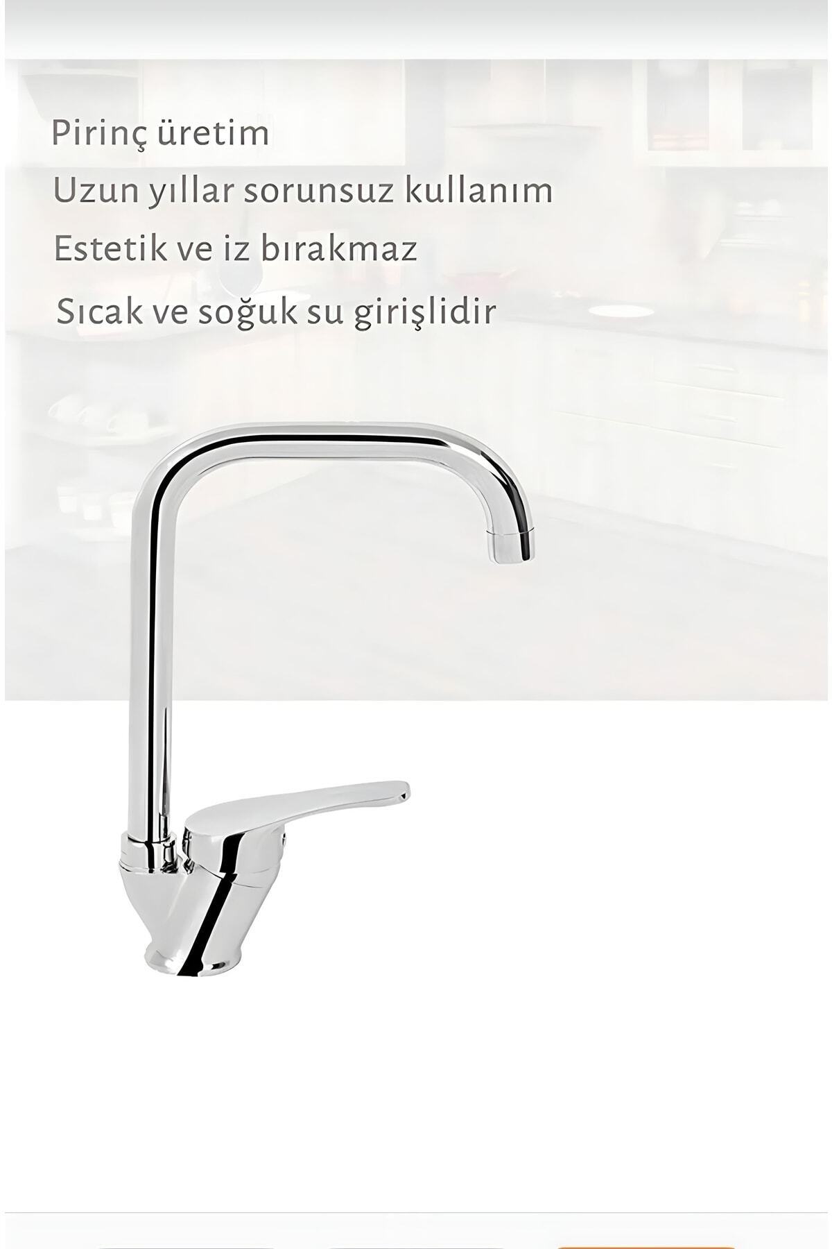 Daphne Ticaret / Kca Çift Su Girişli Köşe Borulu Mutfak Eviye Bataryası