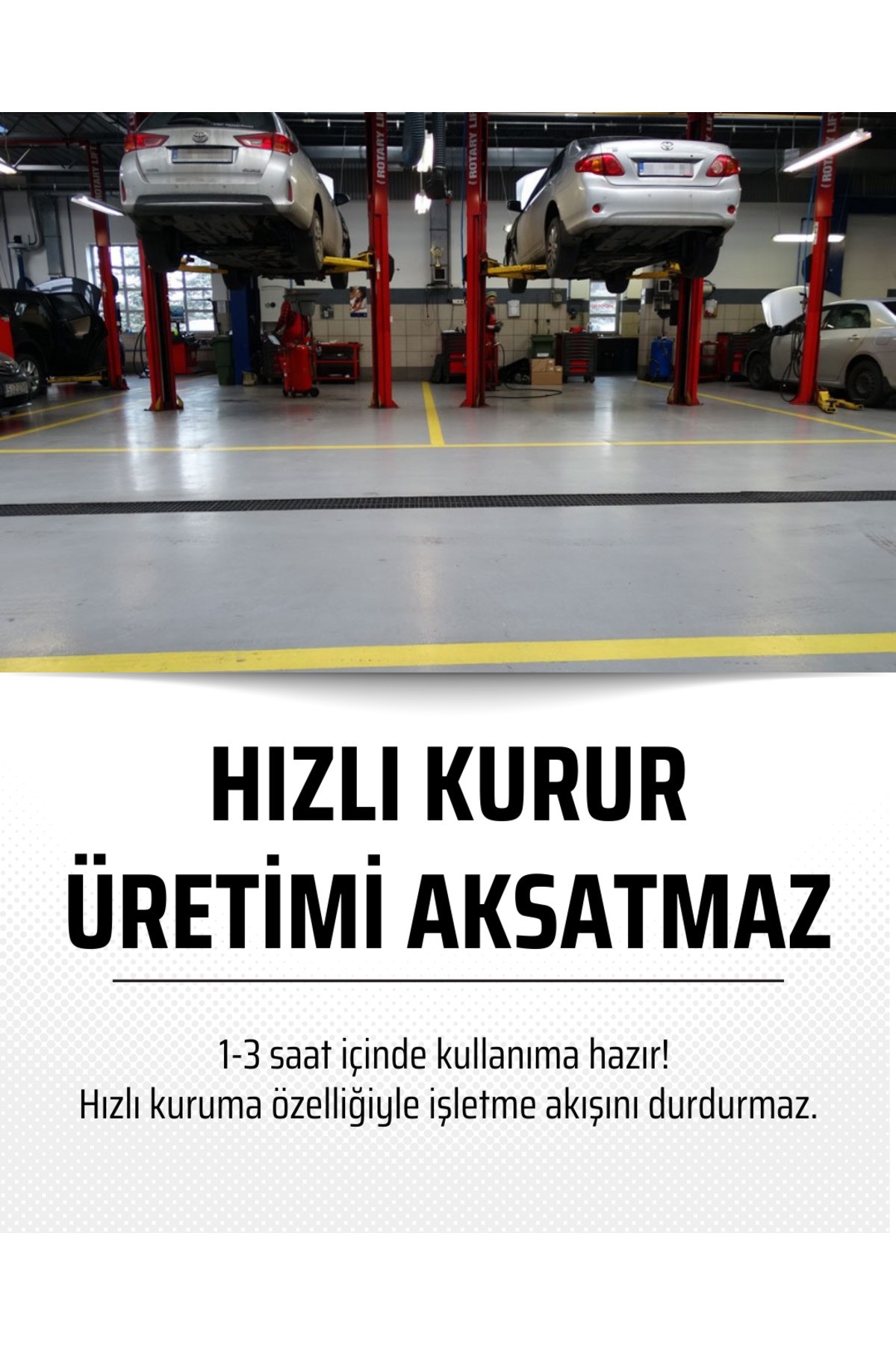 Zemin Boyası, Iç Dış Mekan Uygun, Yüksek Aşınma Direnci, Geniş Renk Seçeneği Renk: Beyaz
