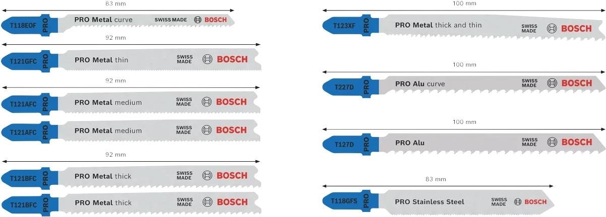 BOSCH Pro 10'lu Metal-Inox-Alüminyum Dekupaj Ucu Seti 2607011942