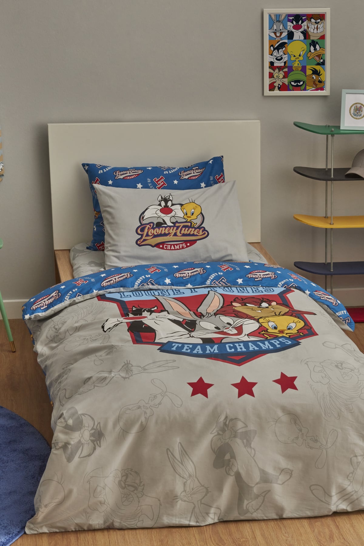 Looney Tunes Team Champs %100 Pamuk Tek Kişilik Nevresim Takımı