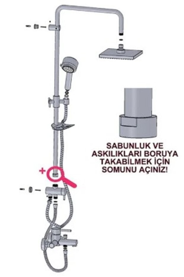 Dst23 Yönlendiricili Tepe Duş Seti (5 FONKSİYONLU EL DUŞU Ø250)