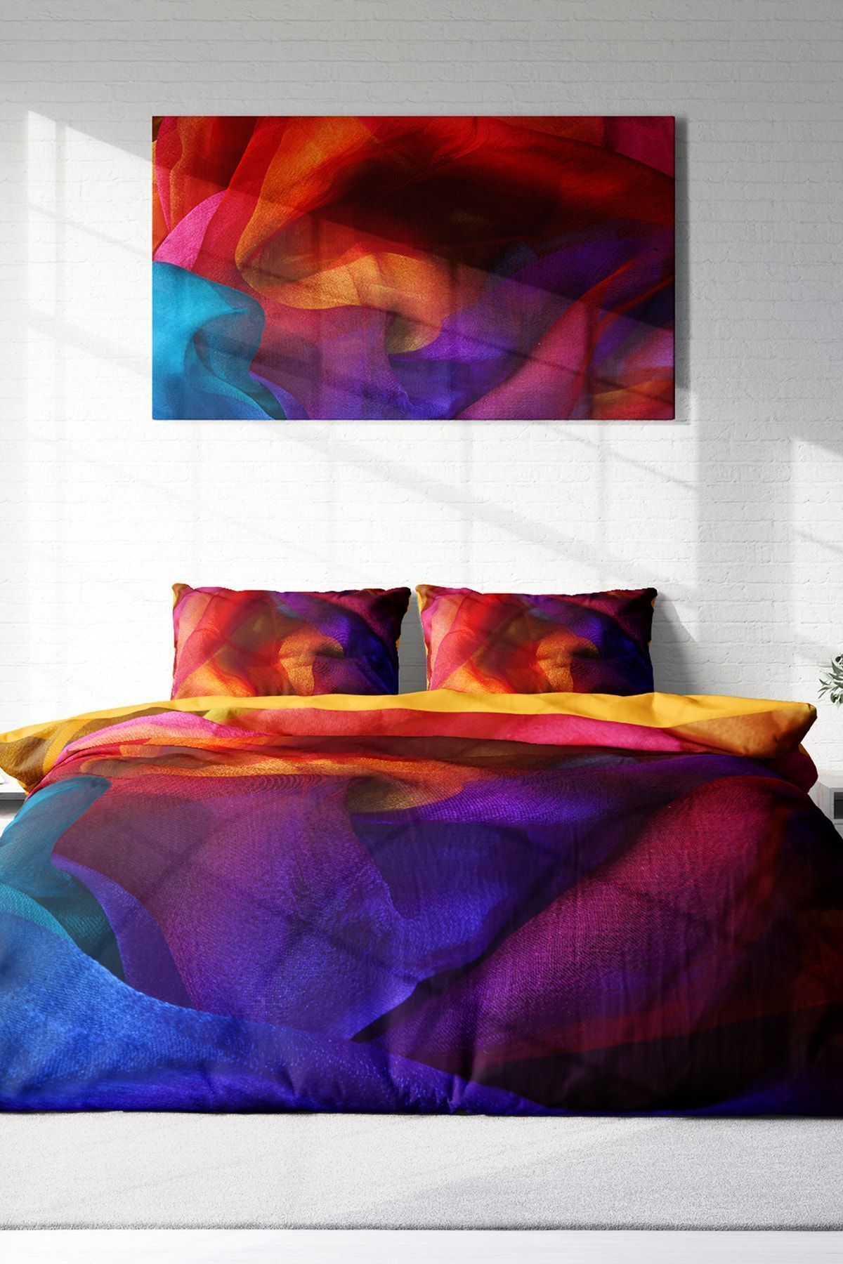 Nevresim Takımı %100 Doğal Pamuk Çift Kişilik 3d Digital Paint