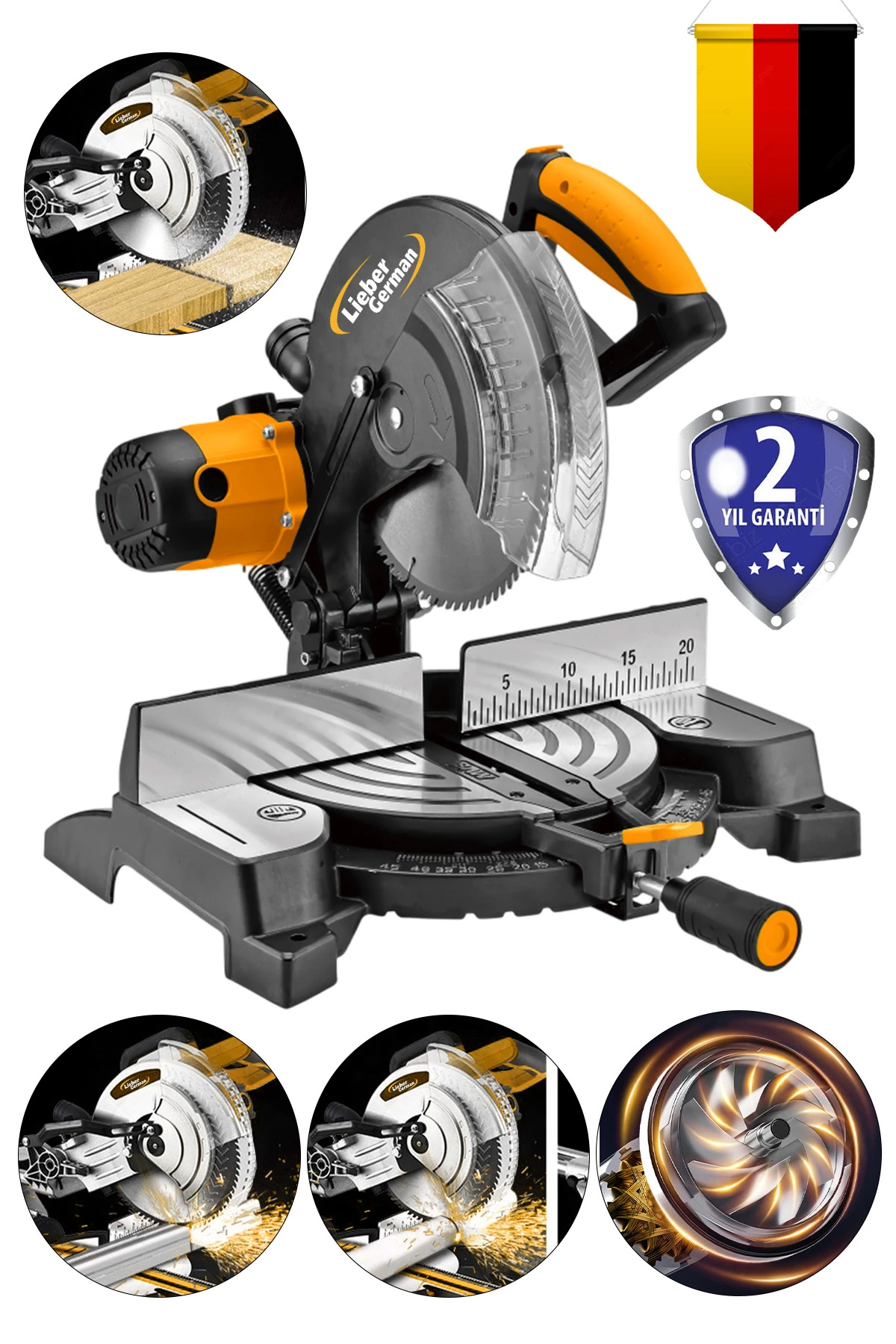 Maxstar 1100 Watt Bakır Sargılı 255 mm 90° Açılı Gönye Ahşap Metal Kesme Makinesi