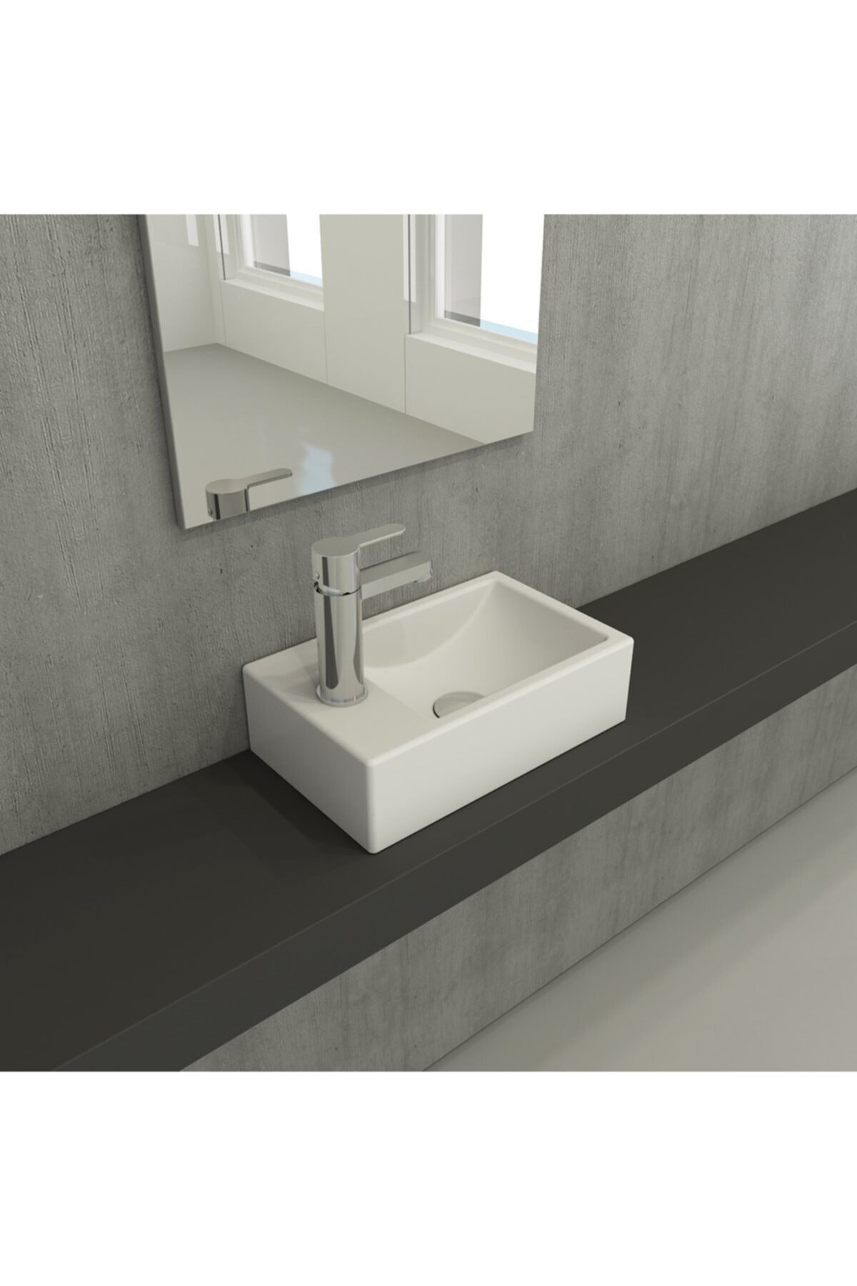 Milano Dar Sol Lavabo 37 Cm Parlak Beyaz Boc1418-001-0126