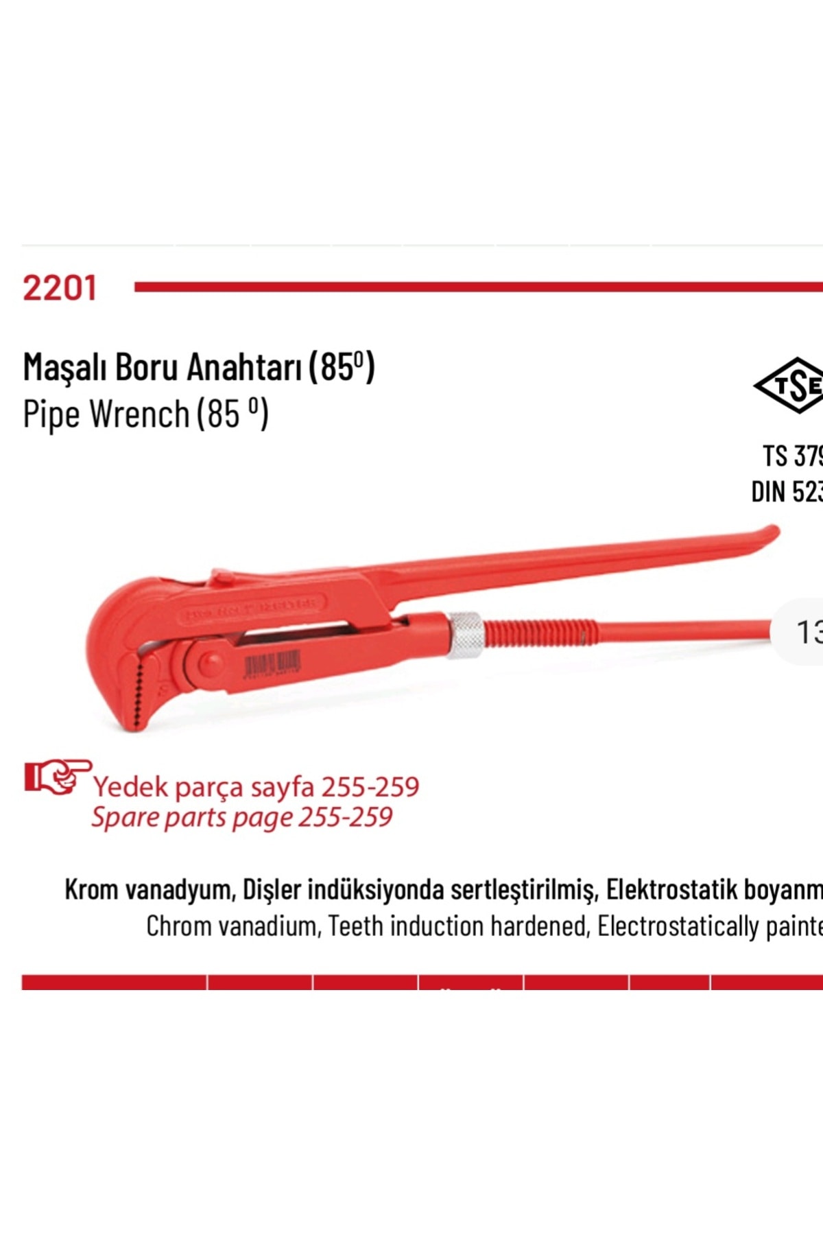 İZELTAŞ Boru Anahtarı (MAŞALI) 4 Inç