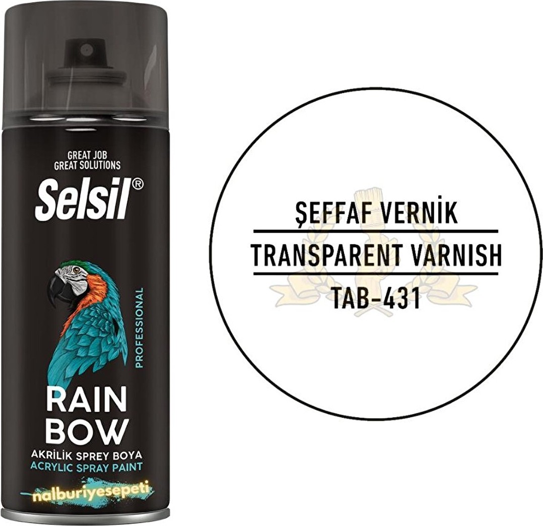 Rainbow Akrilik Sprey Şeffaf Parlak Verni̇k 400 Ml. Şeffaf
