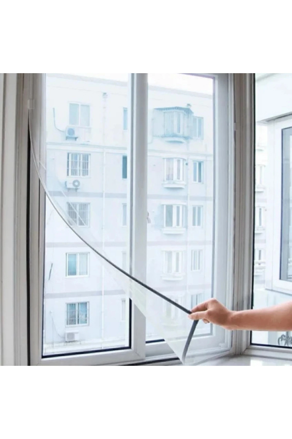 75 X 125 Cm Yapışkanlı Sineklik Tek Kanat Yapıştırma Bantlı Kapı Pencerelerin Kapanması Engellemez