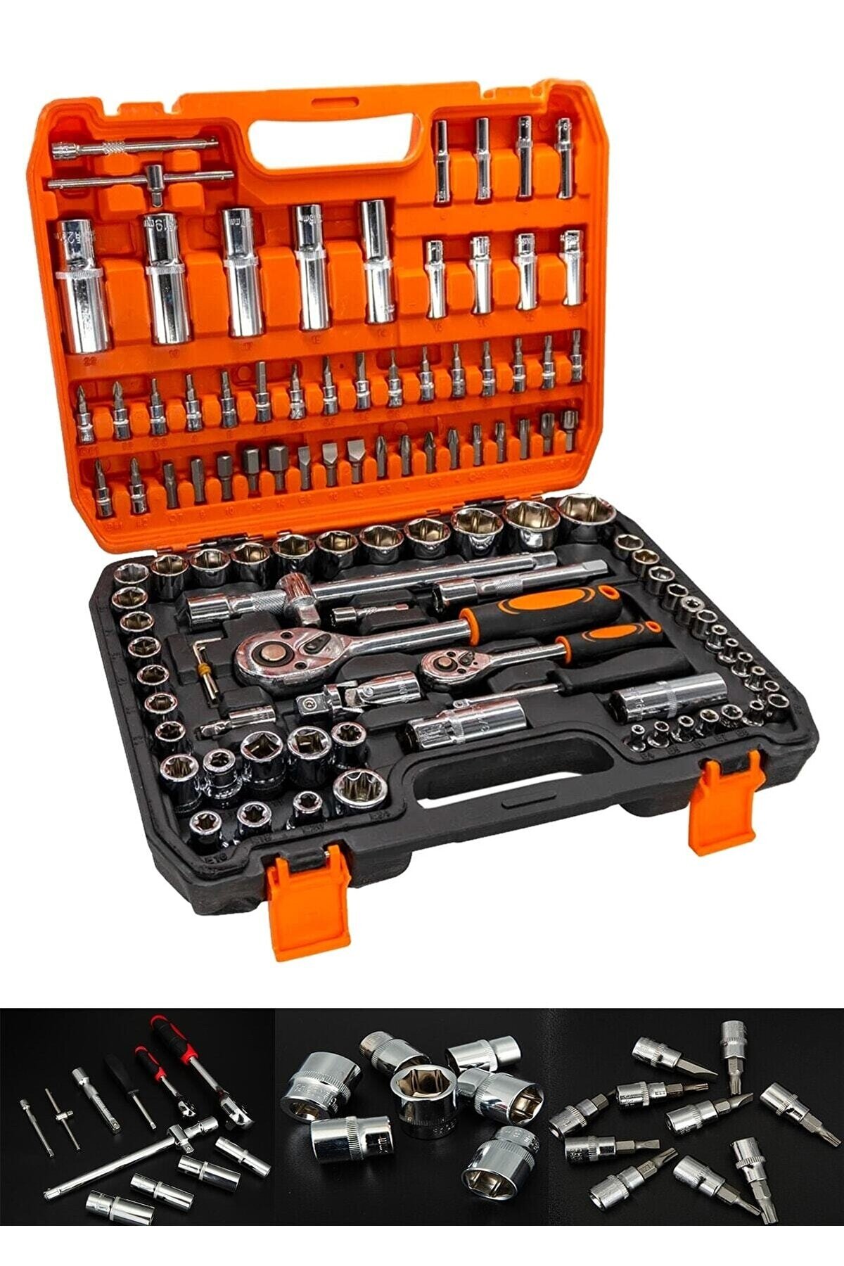 108 Pcs Crv Çeliği Profesyonel Parlak Lokma Takımı 1/2-1/4 (108 Parça)
