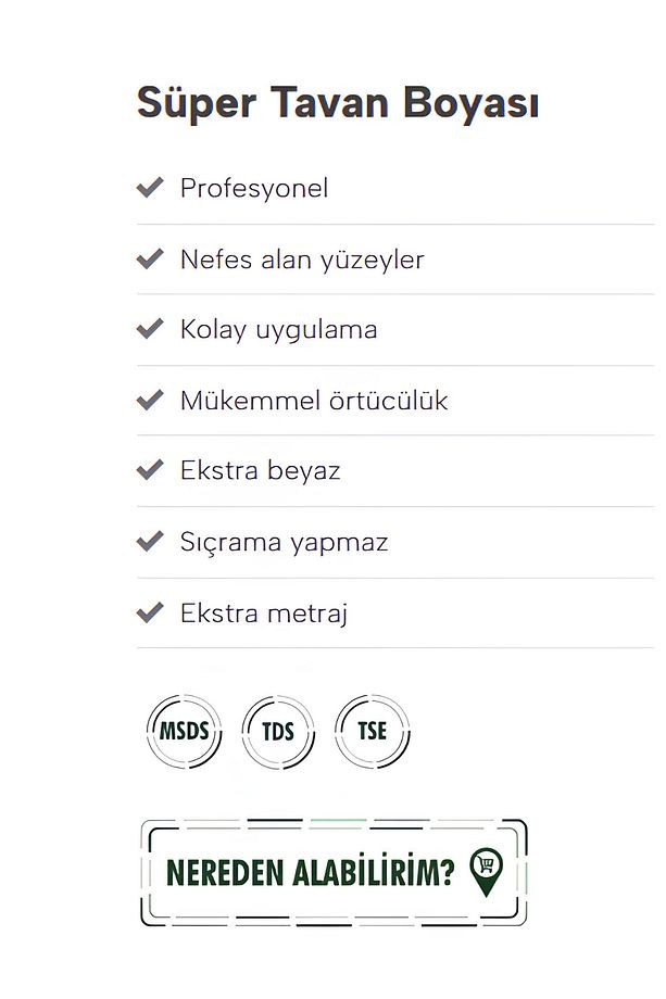 Tavan Boyası 15lt 4'lü Set