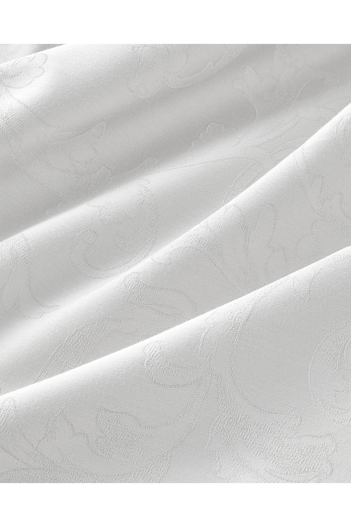 Royal Scroll Jakarlı Pamuk Saten Çift Kişilik Nevresim Takımı 200x220 cm Beyaz