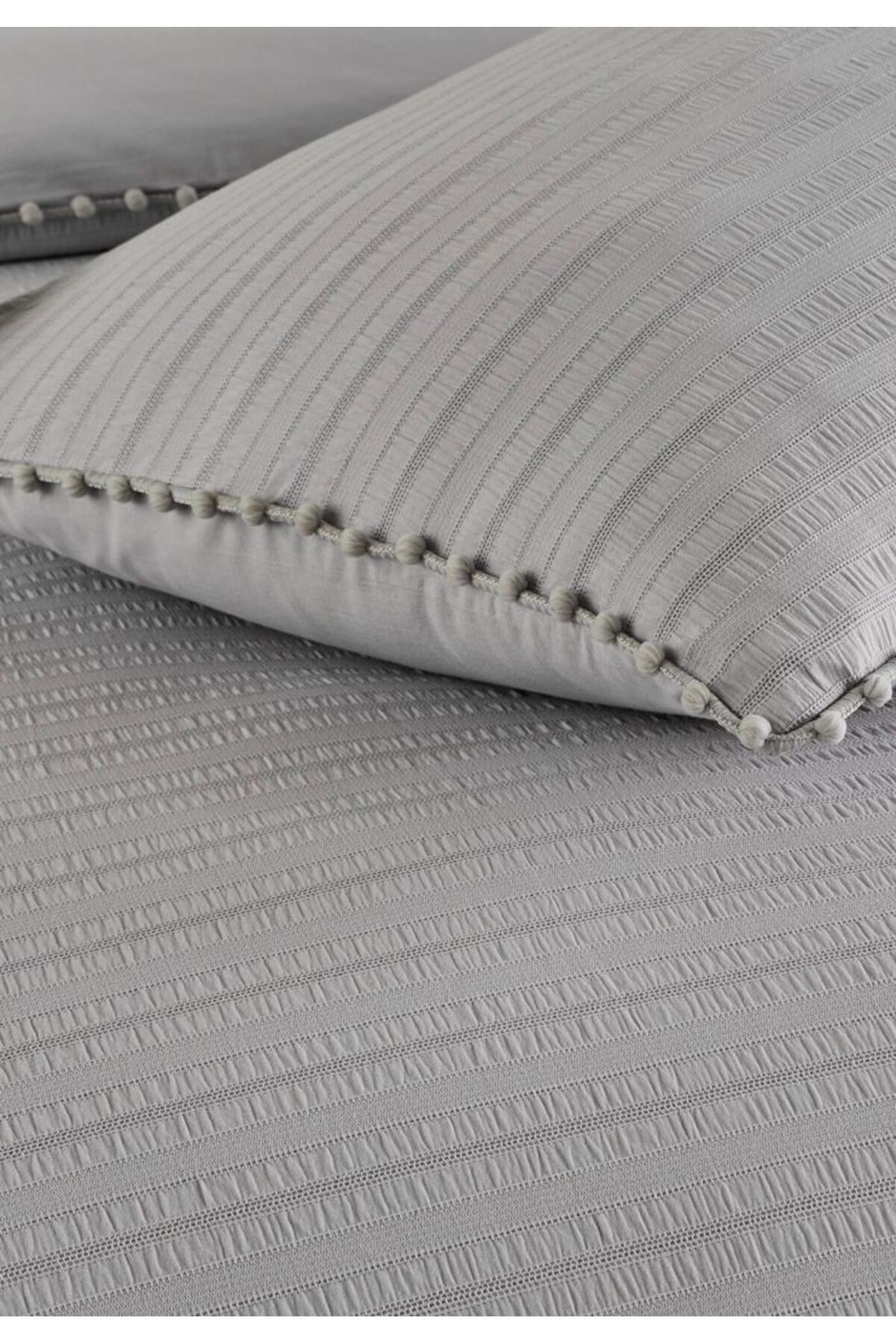 Emboss Marble Fitilli Saten Çift Kişilik Nevresim Takımı