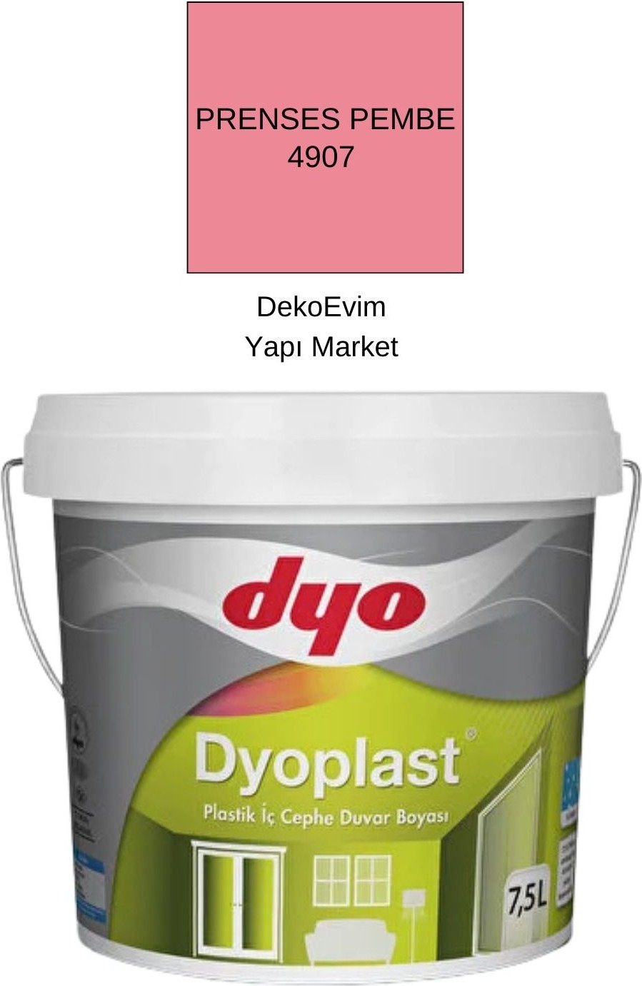 plast Plastik Iç Cephe Duvar B. Prenses Pembe 7,5 Lt.