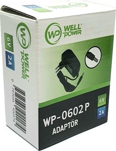 6V 2A Adaptör 6 Volt 2 Amper 5.5 x 2.5 mm Jak Fişli Plastik Kasa Adaptör  WP-0602P