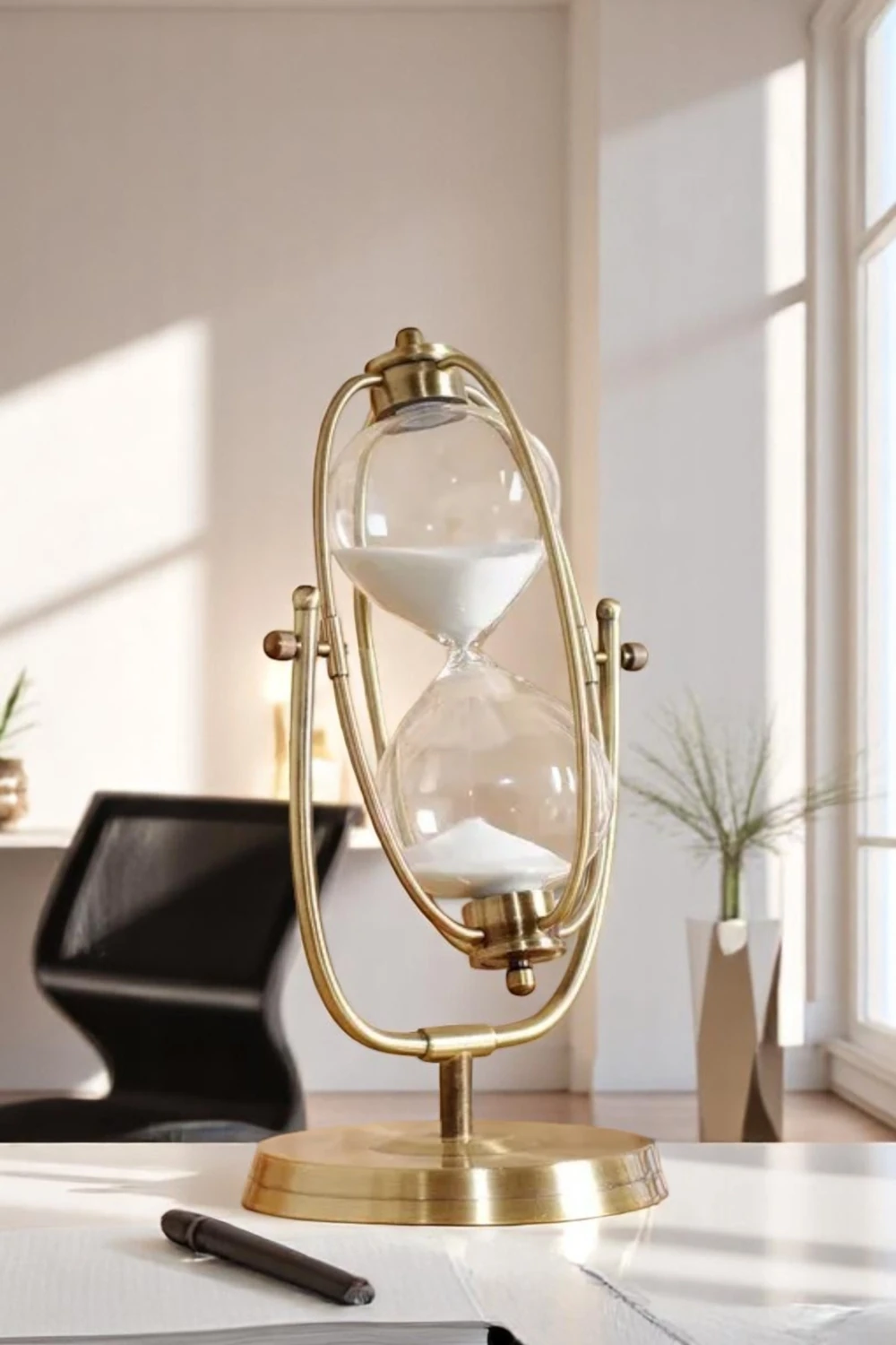 Silindir Eskitme 30 Dakikalık Döner Kum Saati - Büyük Boy