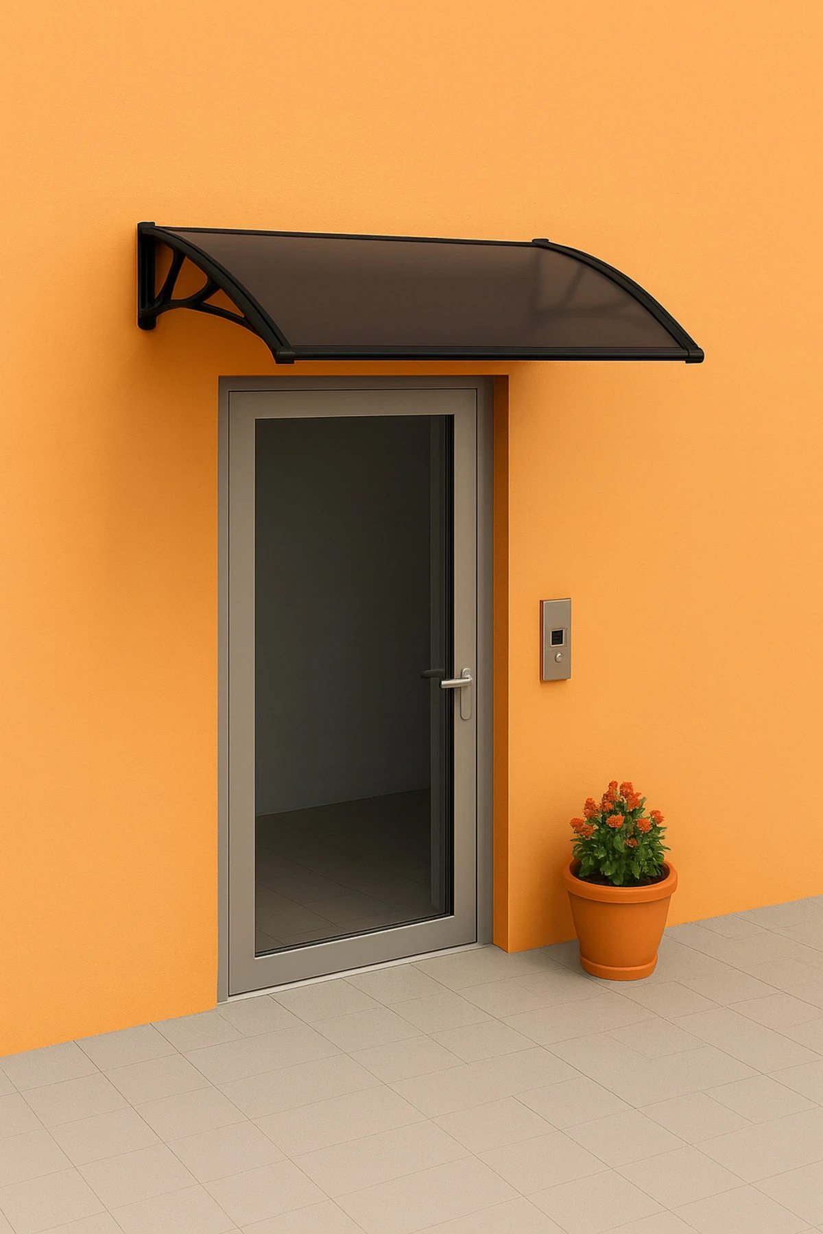 COSMOS Kapı Pencere Üstü Pratik Sundurma 105x120 - Siyah