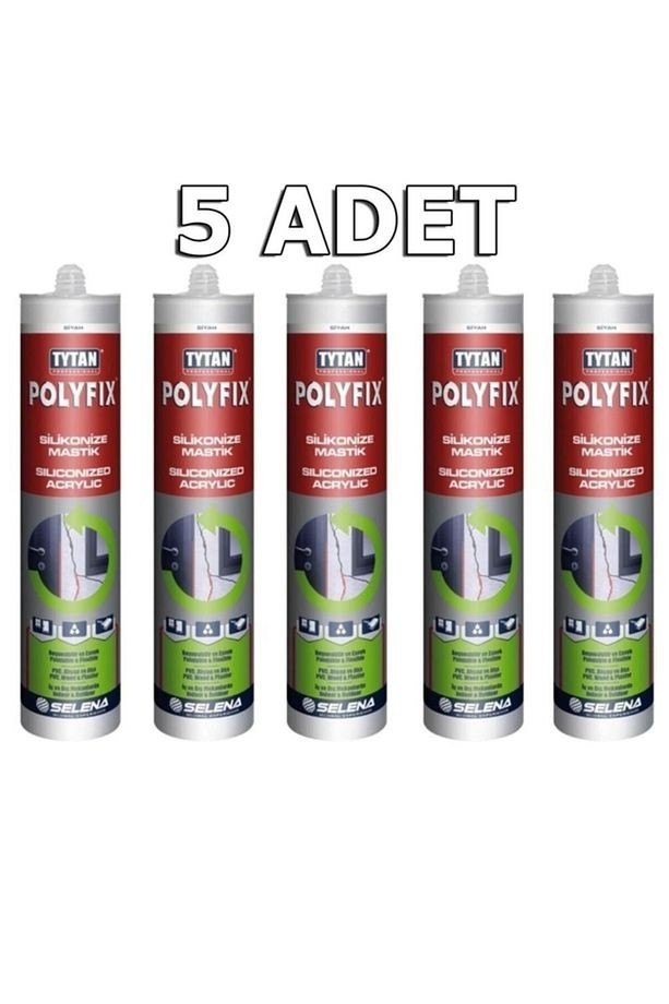Beyaz Silikonize Mastik Tavan Kaplama Yapıştırıcısı 5 Adet