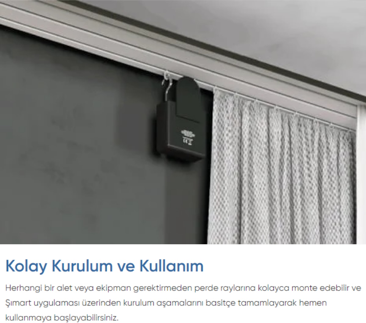Akıllı Perde Motoru Çoklu Perde Tipiyle Uyumlu