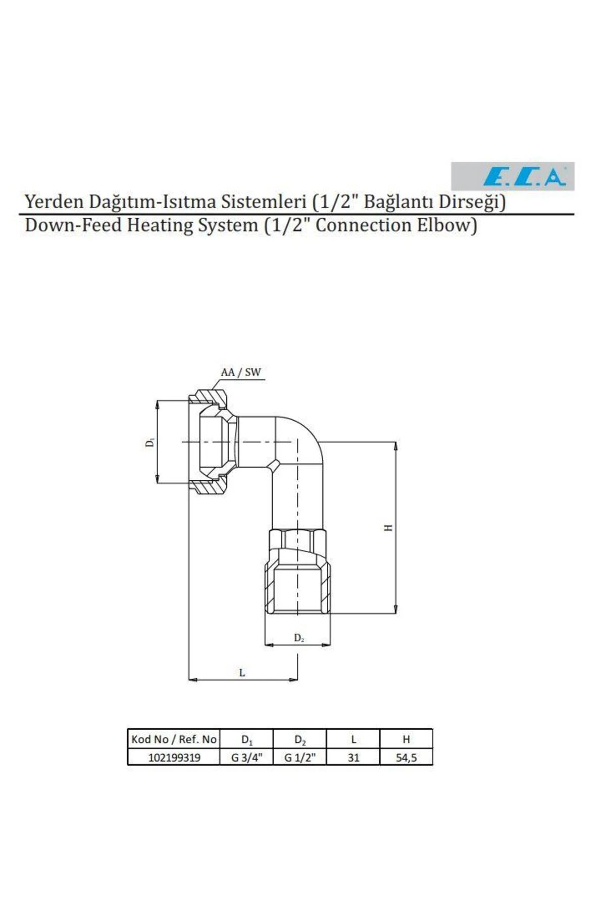 1/2" Bağlantı Dirseği 102199319