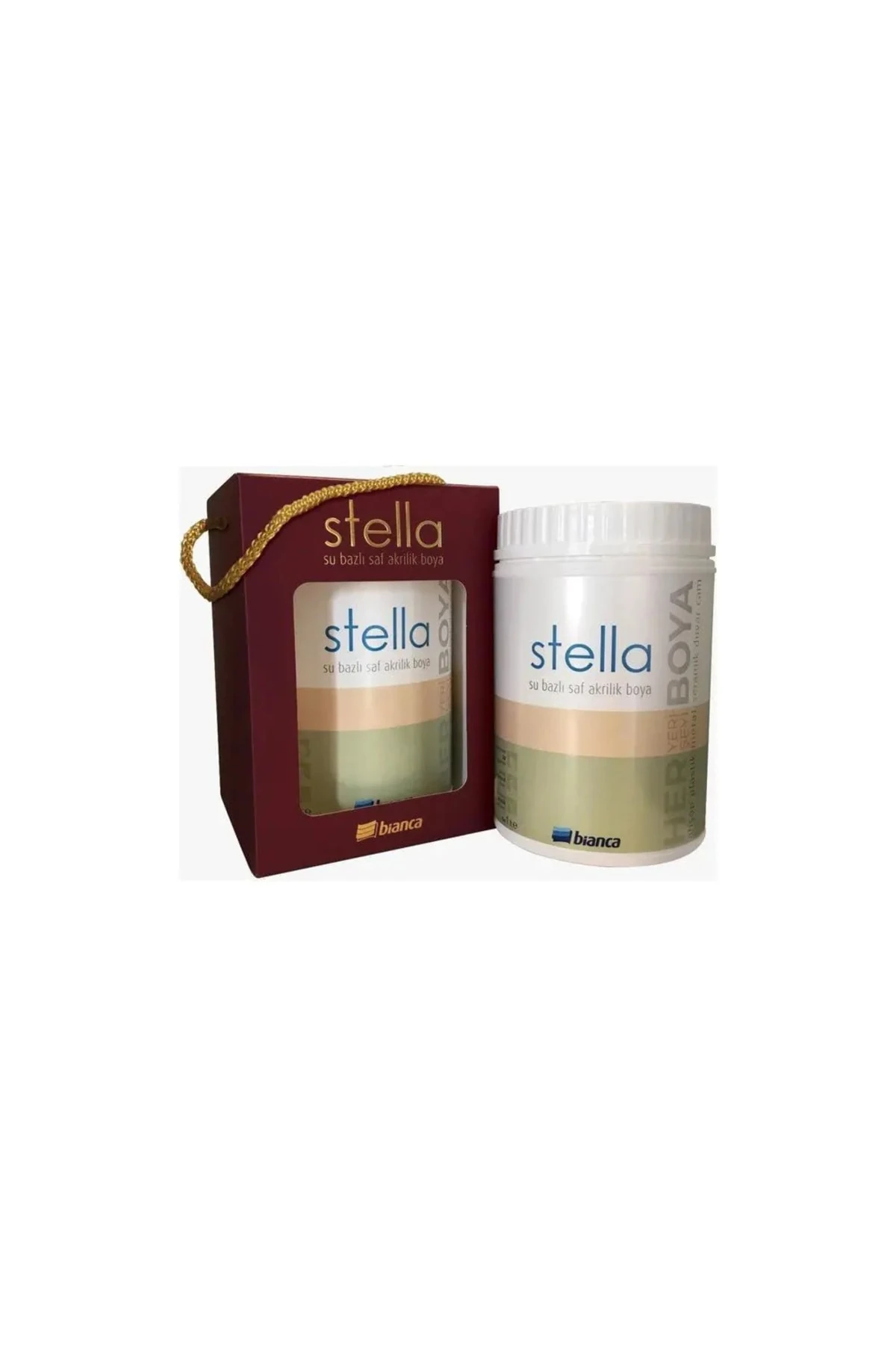 Stella Su Bazlı Saf Akrilik Boya Tüm Renkler 0,5Lt Her Yeri Boyar