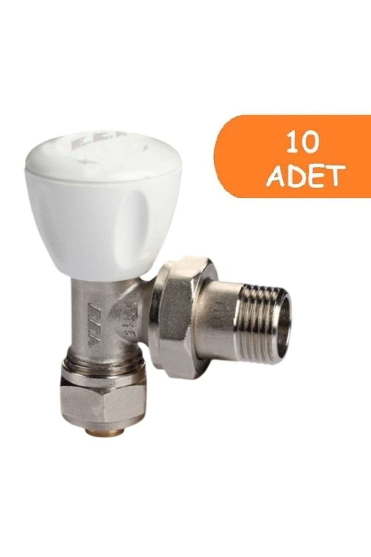 10 Adet ECA RV3 1/2 Köşe Radyatör Valfi Pex Petek Havlupan Vanası 602120721