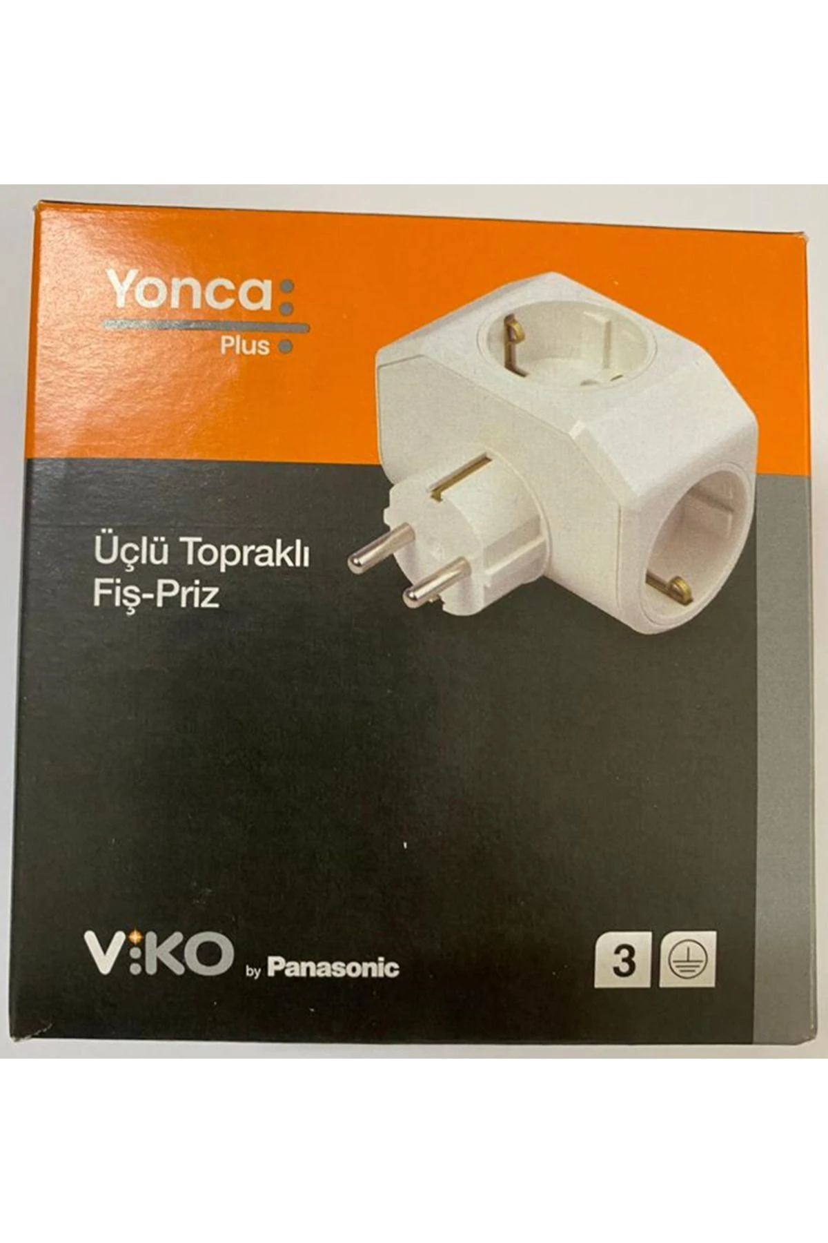 Yonca Plus Beyaz Üçlü Topraklı Golyat Priz Fişli