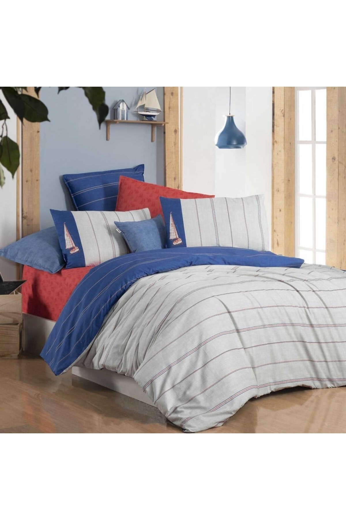 Kos Fancy Poplin Çift Kişilik Nevresim Takımı