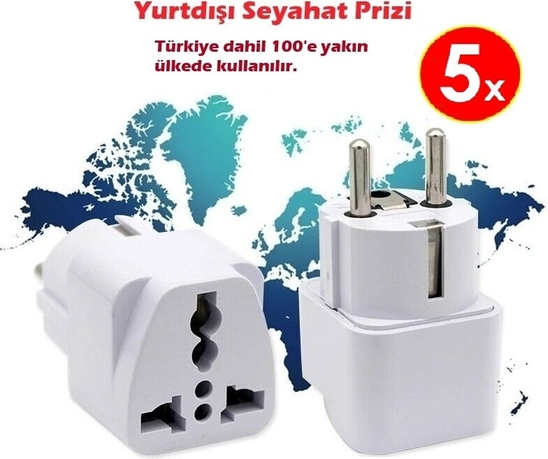 Yurtdışı Seyahat Prizi Universal Seyahat Adaptörü Priz Çevirici Priz Dönüştürücü (5 Adet)