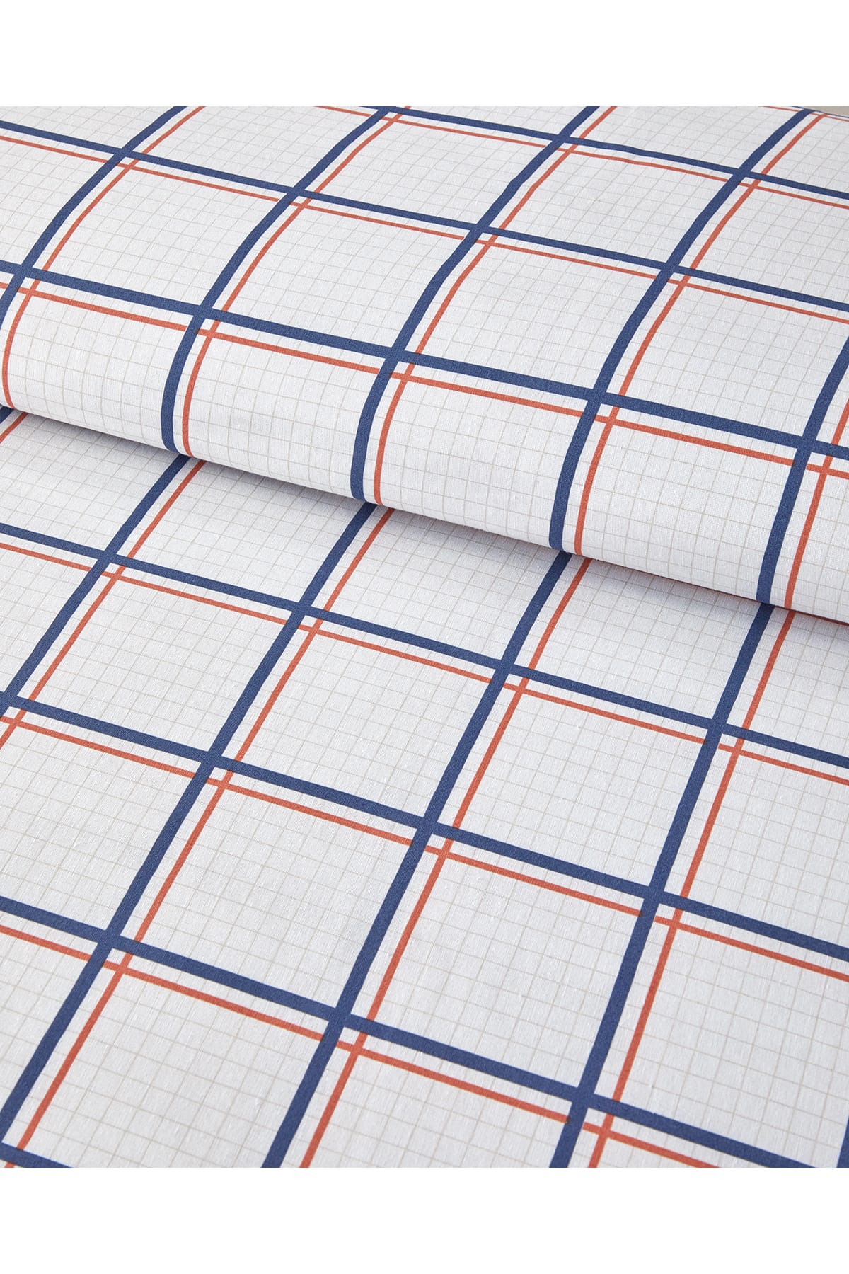 Modern Checkers Tek Kişilik Nevresim Takımı Mavi-Turuncu