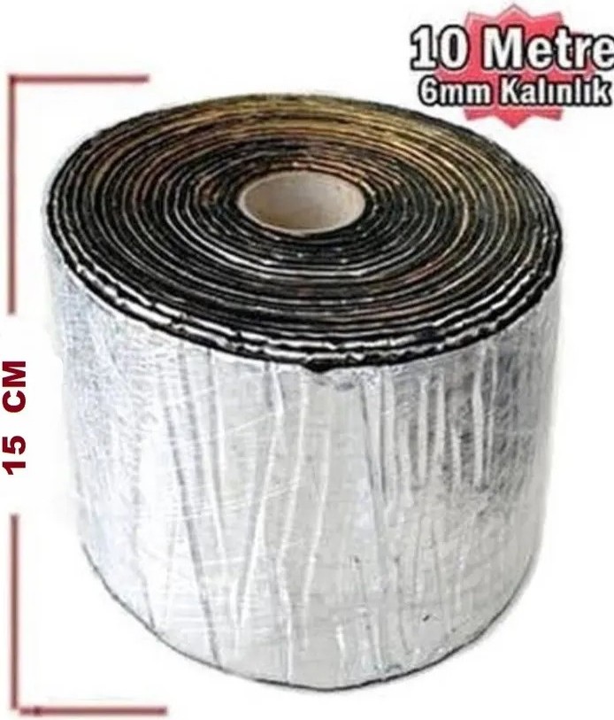 Folyolu Kauçuk Sünger 15CMX10METRE 6mm Yapışkanlı Araç Oto Ses Isı Yalıtım Bandı