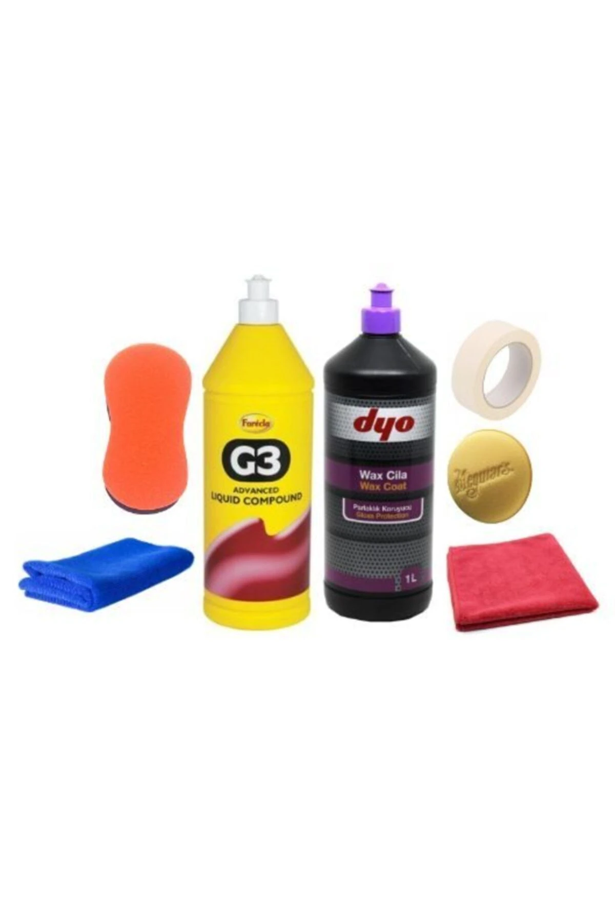 1 Lt G3 Çizik Giderici Pasta + 1 Lt Wax Cila Uygulama Seti