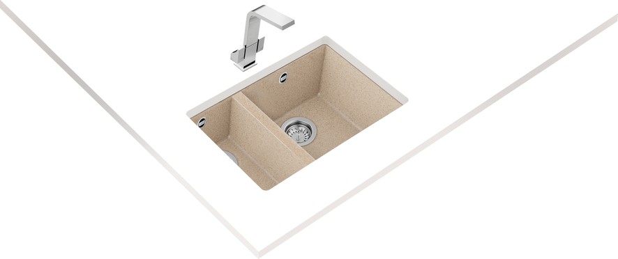SQUARE 560 TG AVENA BEIGE Tezgahaltı Granit Eviye Bej 56 cm 115260031