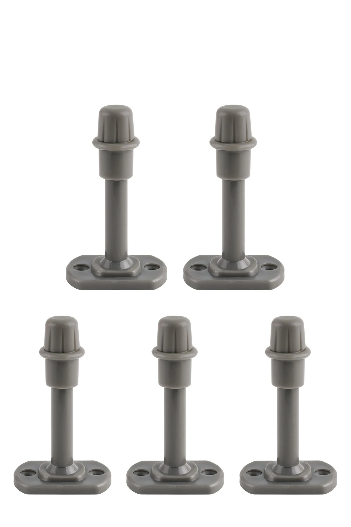 Plastik 5 Adet Kapı Pencere Arkası Gri Renk Tampon 8 CM Vidalı Duvar Koruyucu Silikon Stoper