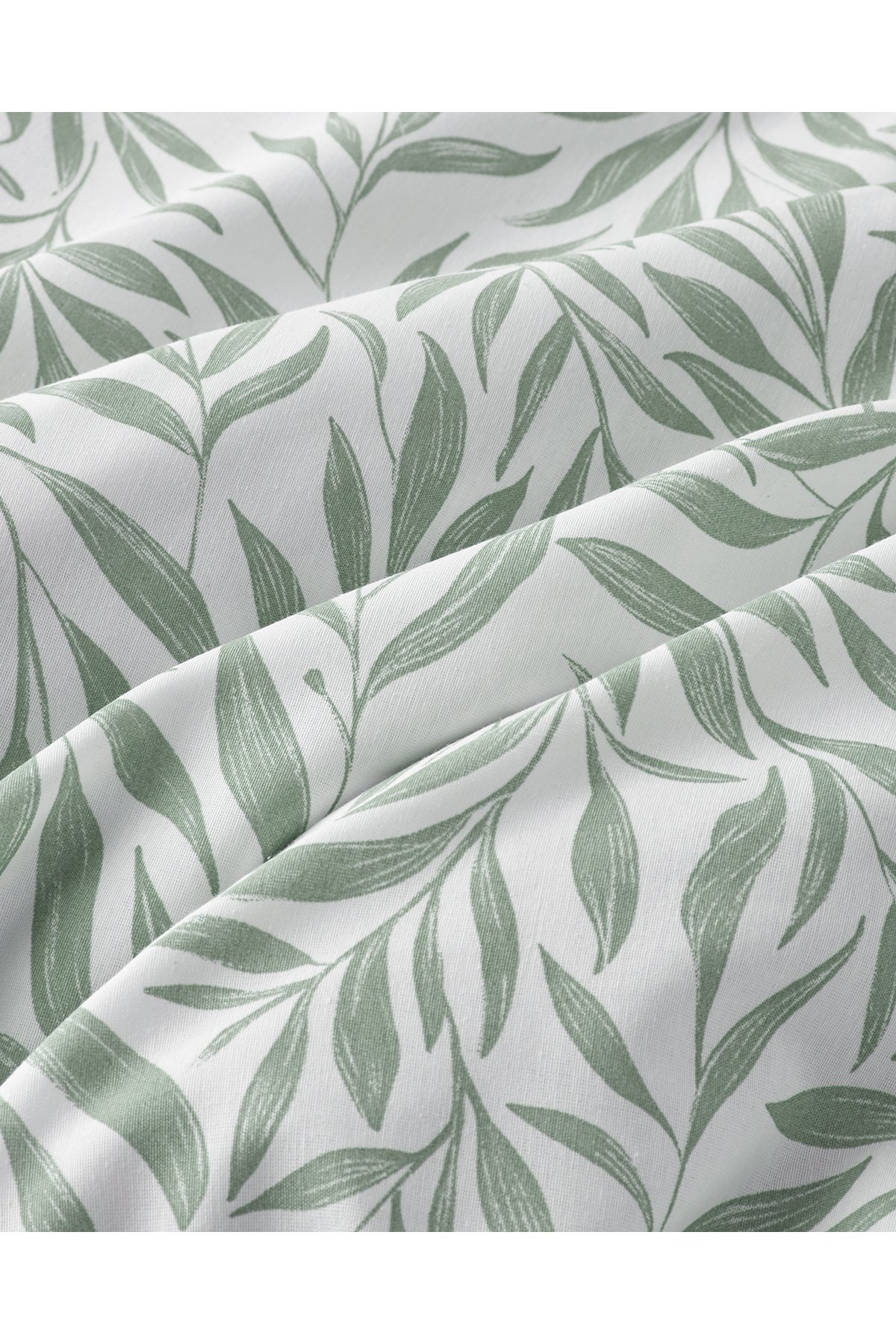 Leaf Dream Kolay Ütülenir Çift Kişilik Nevresim Takımı 200x220 cm Yeşil