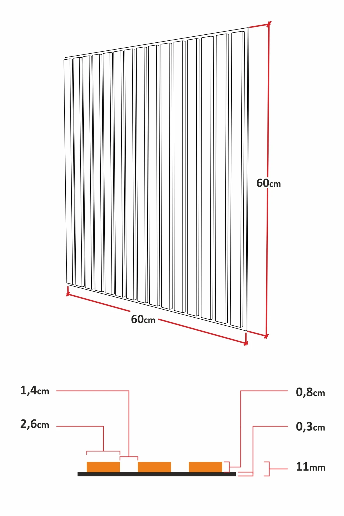 Ahşap Kare Akustik Duvar Kaplama Paneli Mdf 60x60cm Safir Meşe