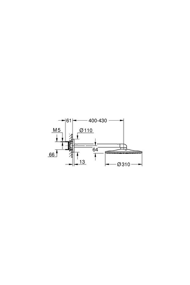 Rainshower Smartactive 310 Tepe Duşu Seti 430 Mm, 2 Akışlı, Krom-Beyaz-26475LS0