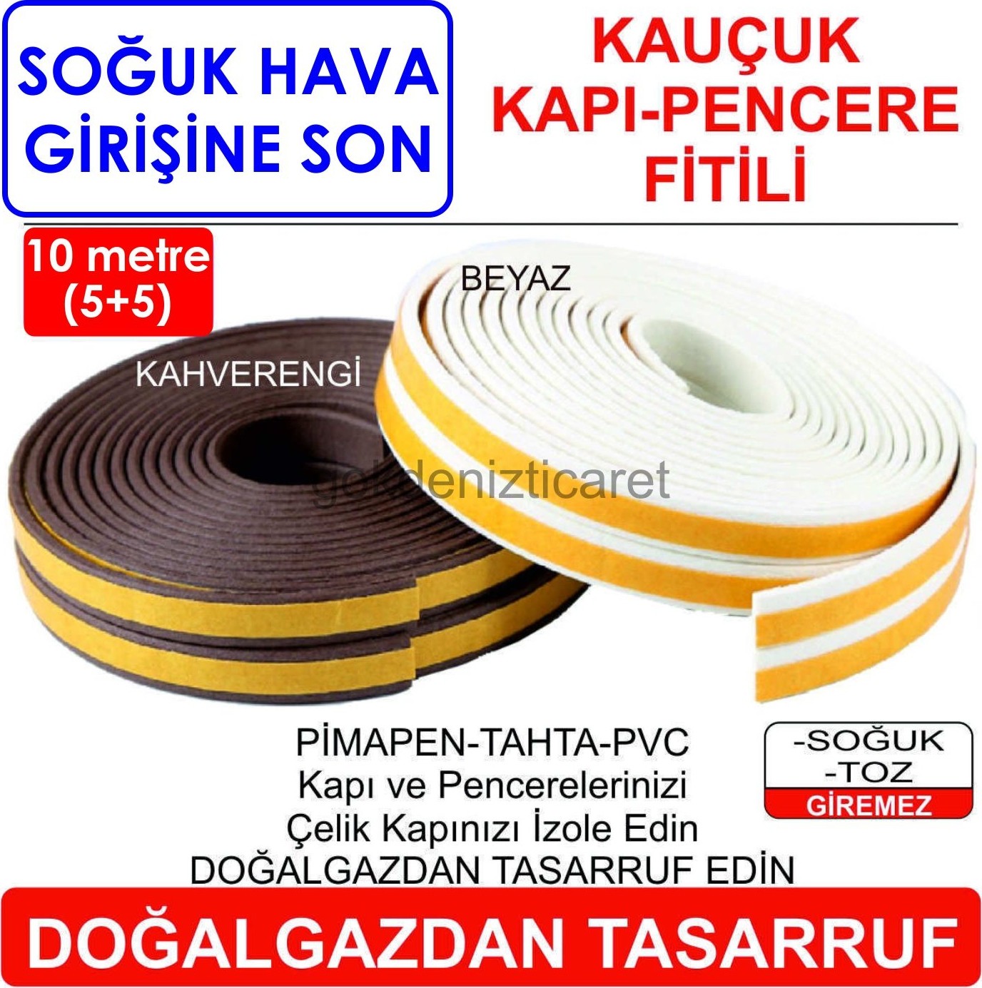 Kauçuk Kapı Pencere Fitili Bandı 10 M