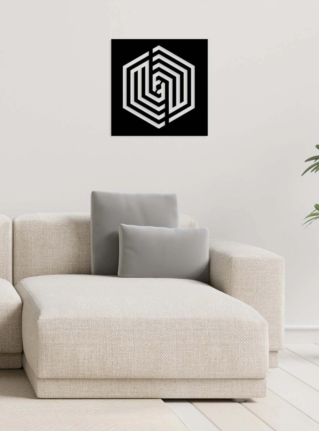 -Allah Islami Metal Tablo - Islami Ev Dekorasyonu - Dini Duvar Tabloları - 50 X 50 - Cm - Sıyah-Islm-136