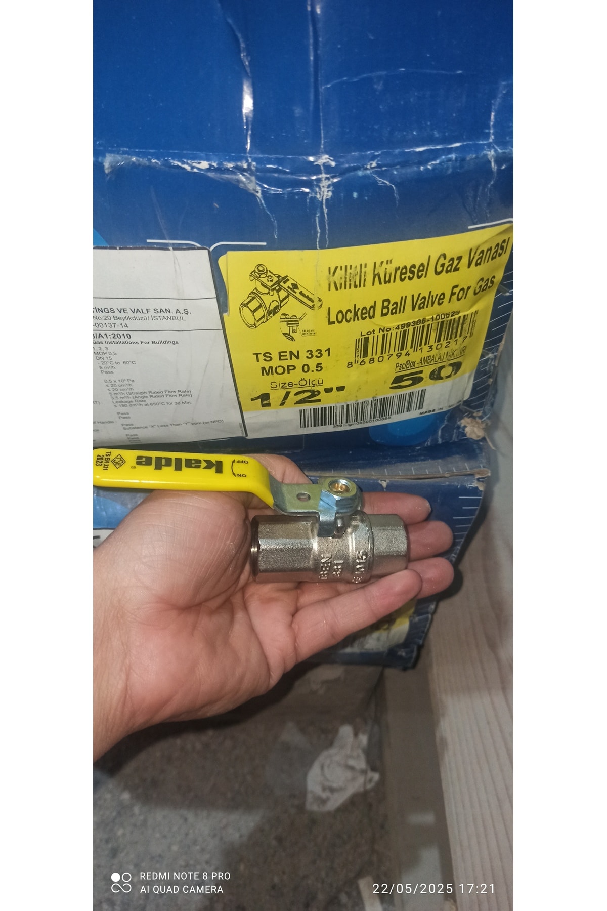 1/2" Doğalgaz Vanası