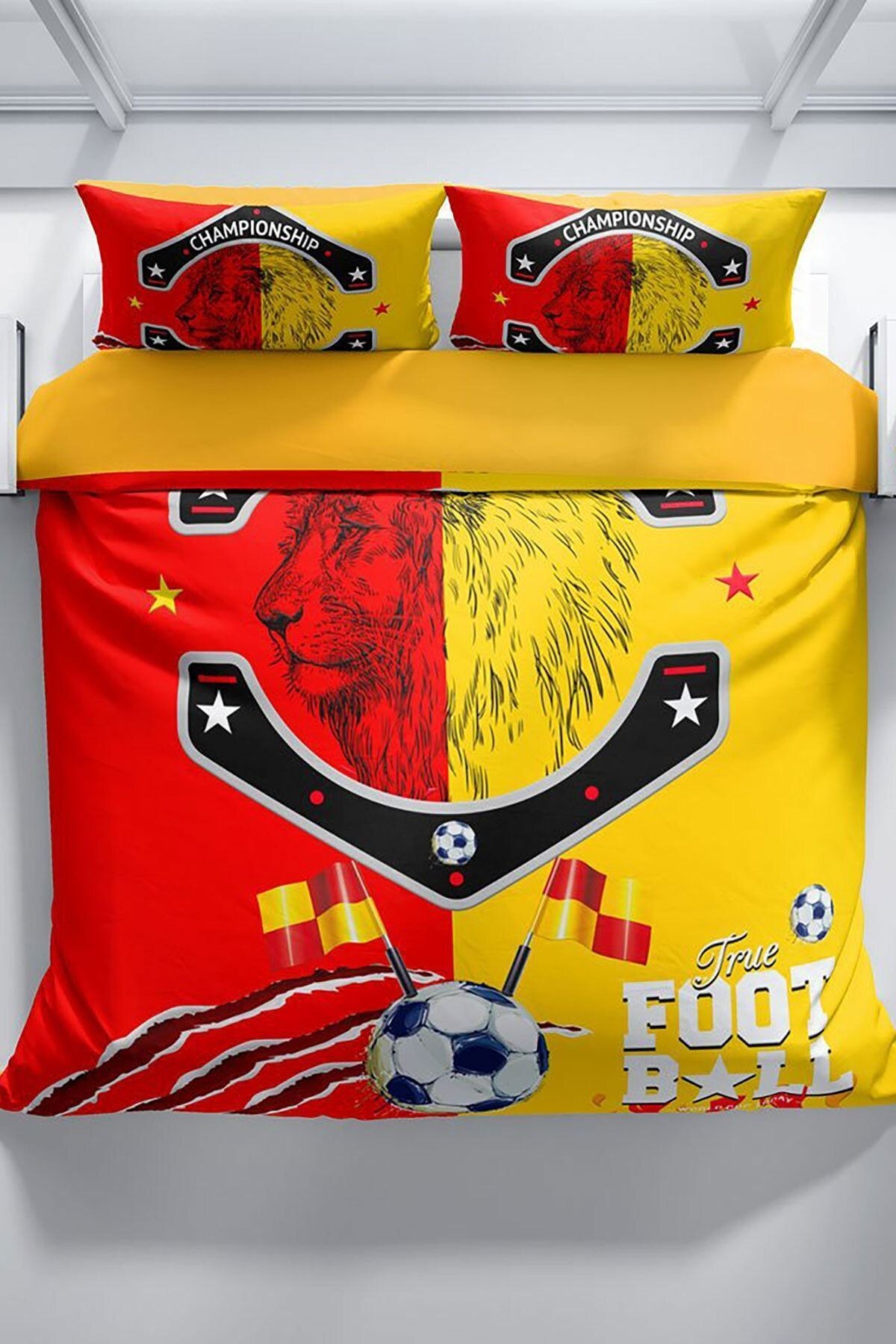 Red & Yellow 3d Çift Kişilik Nevresim Takımı