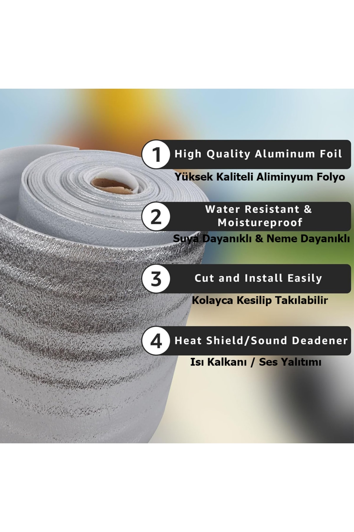 Isı Koruyucu Kalorifer Radyatör Petek Arkası Isı Koruyucu Yalıtım İzalasyon Soğuk itici Levha 3mm
