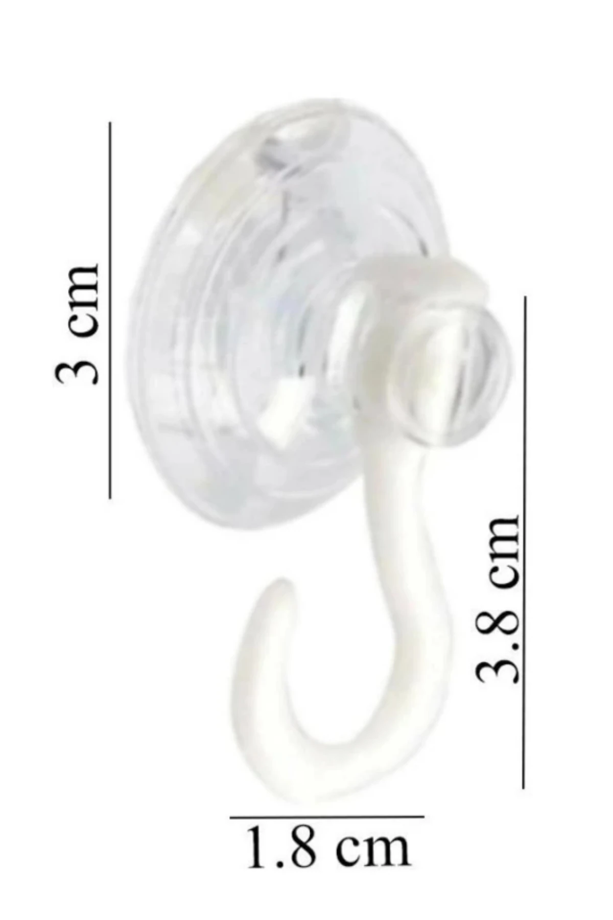 Kancalı Cam Vantuzu 5 Adet Şeffaf Vantuz Askı Öpücük Askı 3 cm