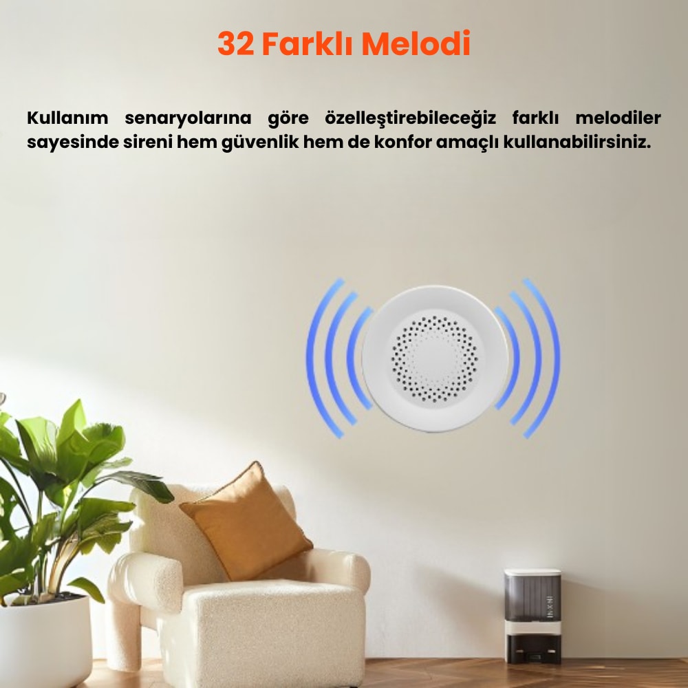 Wifi 100 Db Akıllı Siren Alarm ( Tuya - Smart Life Uyumlu)