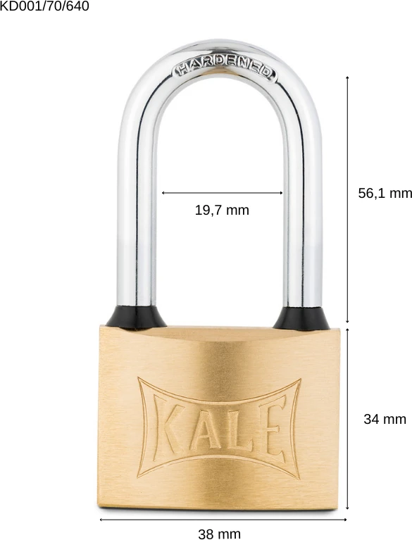 KALE ASMA KİLİT ÇELİK UZUN KANCA SARI 40mm