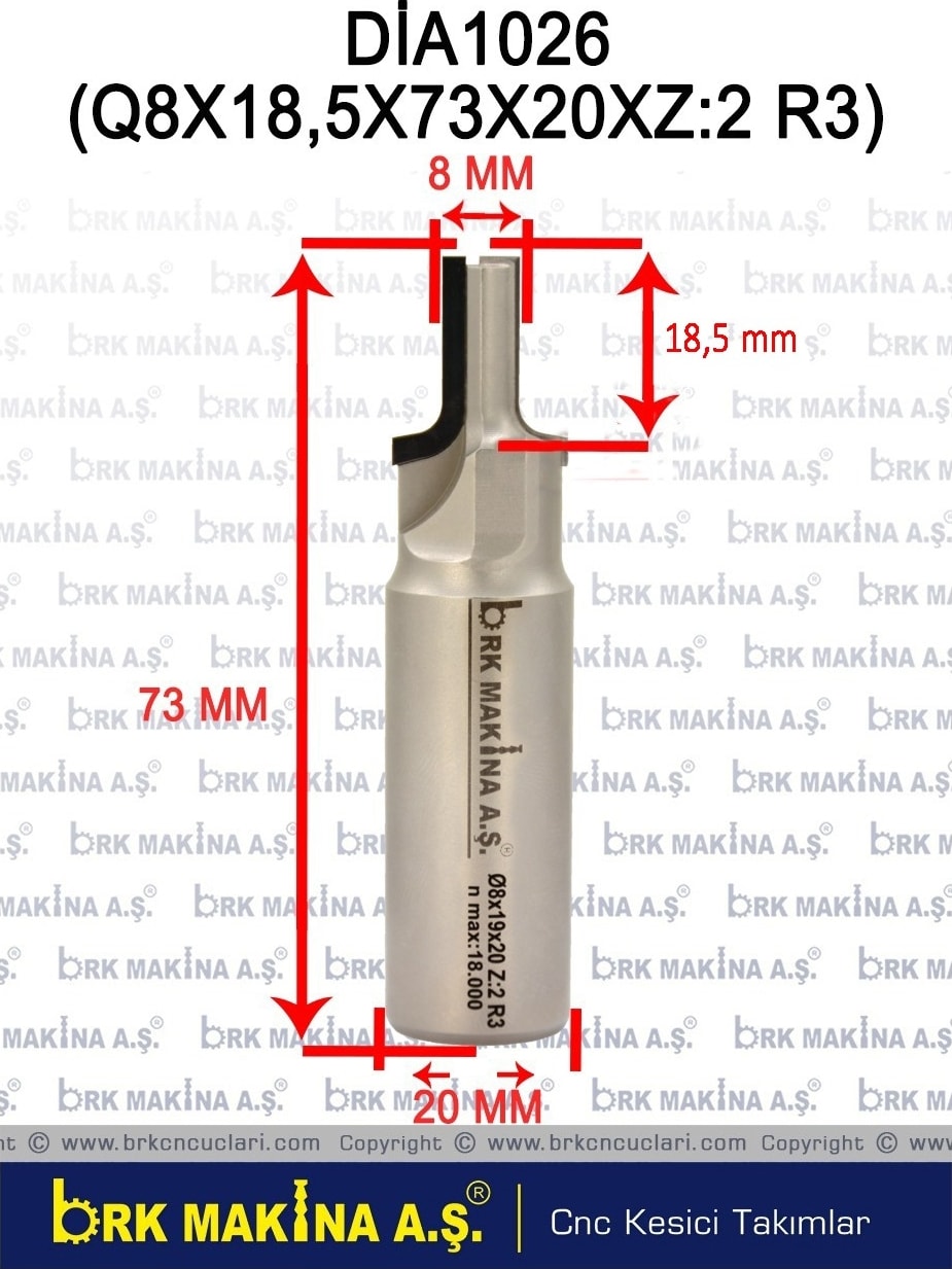 BOSCH Dia 8 mm R3 Ebatlama Bıçağı