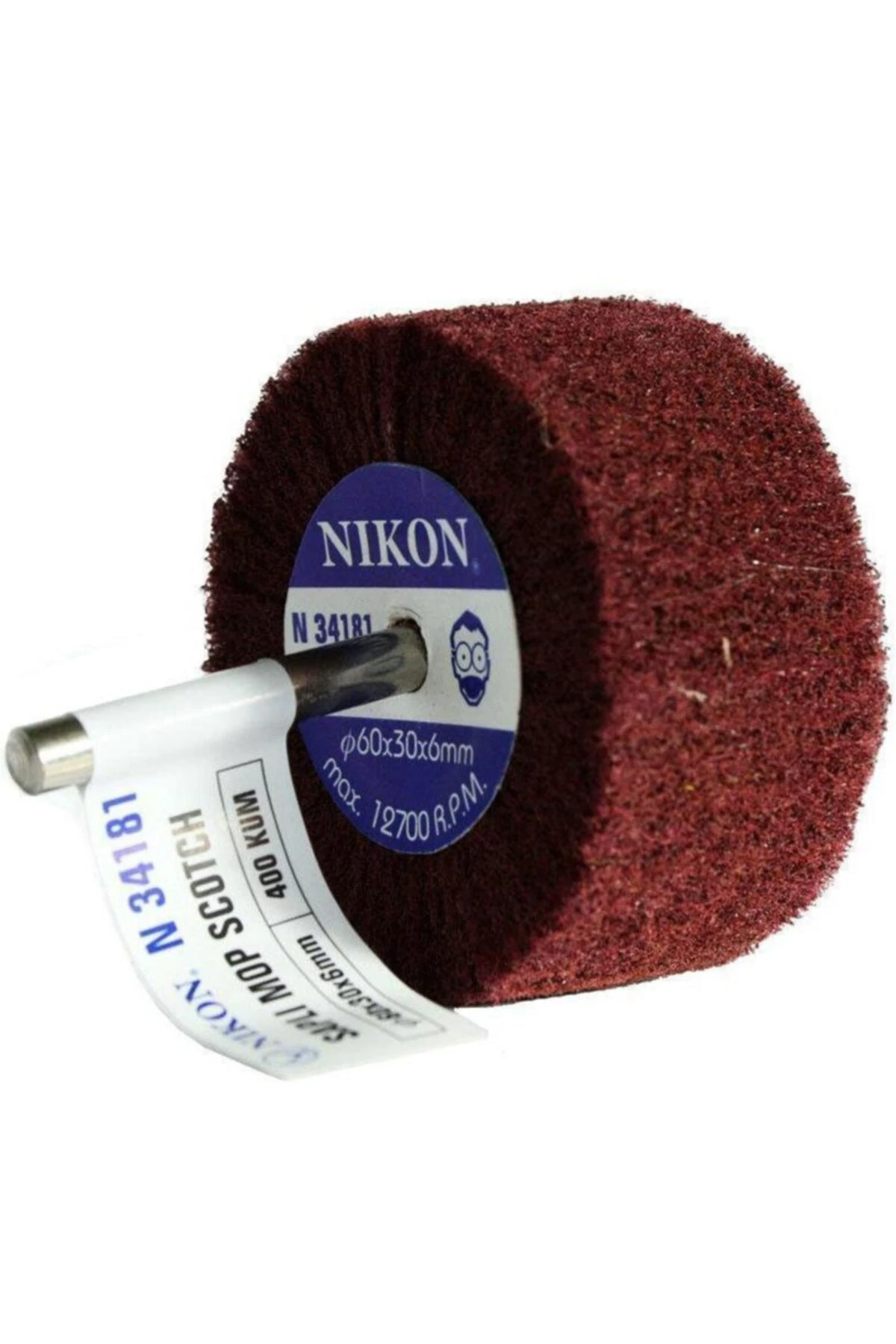 Saplı Mop Keçe Zımpara 40x20 mm-400 Kum