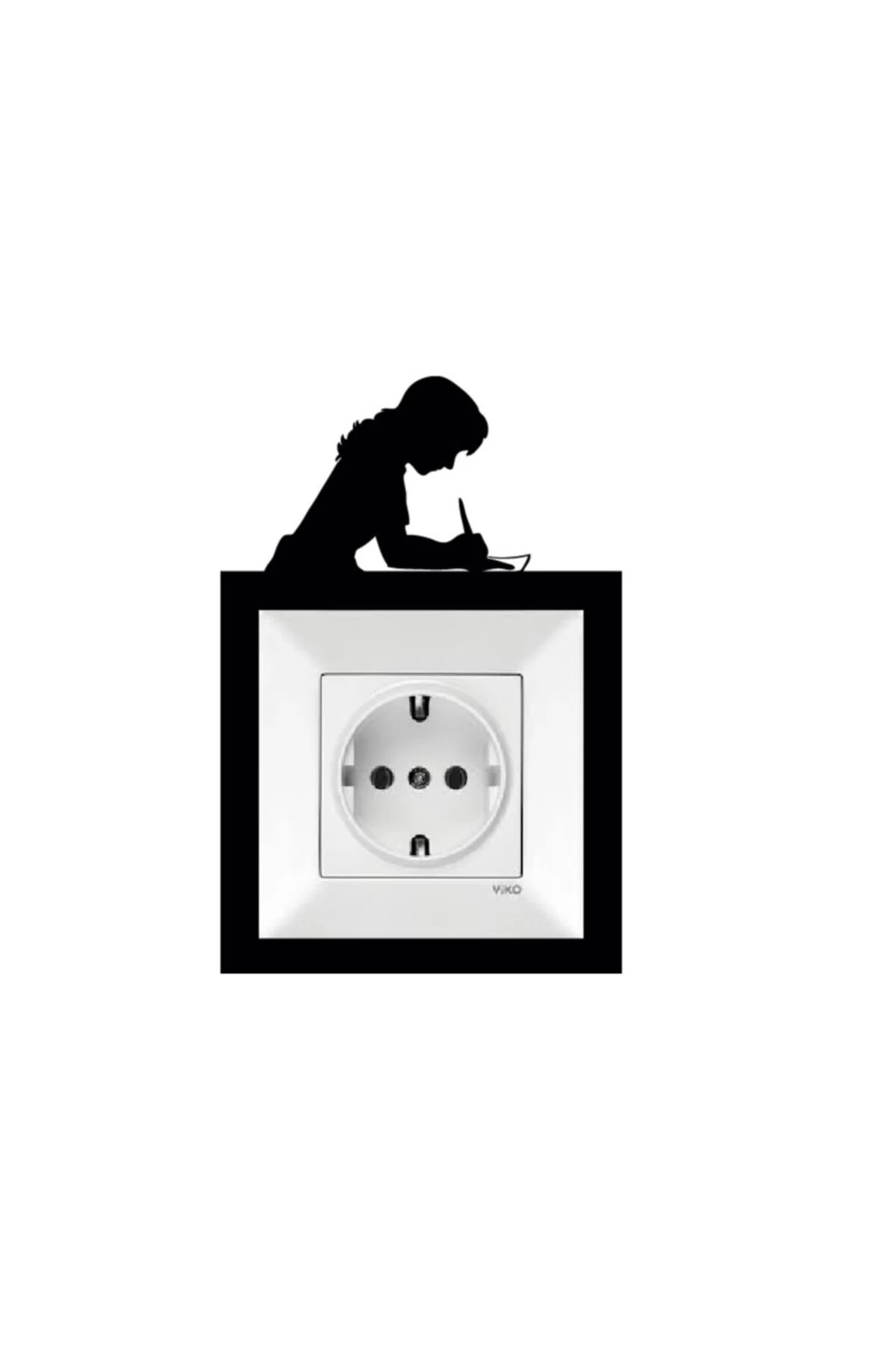 Okuyan Kız Priz / Anahtar Çerçeve Süsü- Dekoru ( Viko Marka- Iç Ölçüsü 8,2*8,5 Cm Dir )